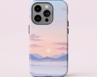 Pastel Anime Landscape Phone Case: Tough, Dual Layer Protection