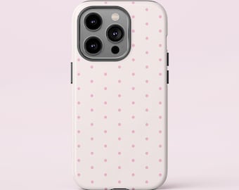Charming Polka Dot Phone Case for iPhone 15 14 13 12 11 X XR 8Pro Max - Pink & White Cute Protective Cover