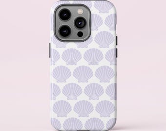 Lavender Seashell iPhone Case, Soft Purple Shell Phone Cover, Beachy Minimalist Design