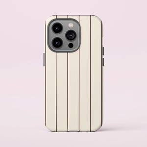Minimalist brown Striped Phone Case – Muted Aesthetic iPhone Cover for iPhone 15 14 13 12 Pro SE Tough Case, Samsung Galaxy S20Ultra