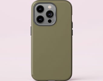 Olive Green iPhone Case: Dual Layer, Wireless Charging