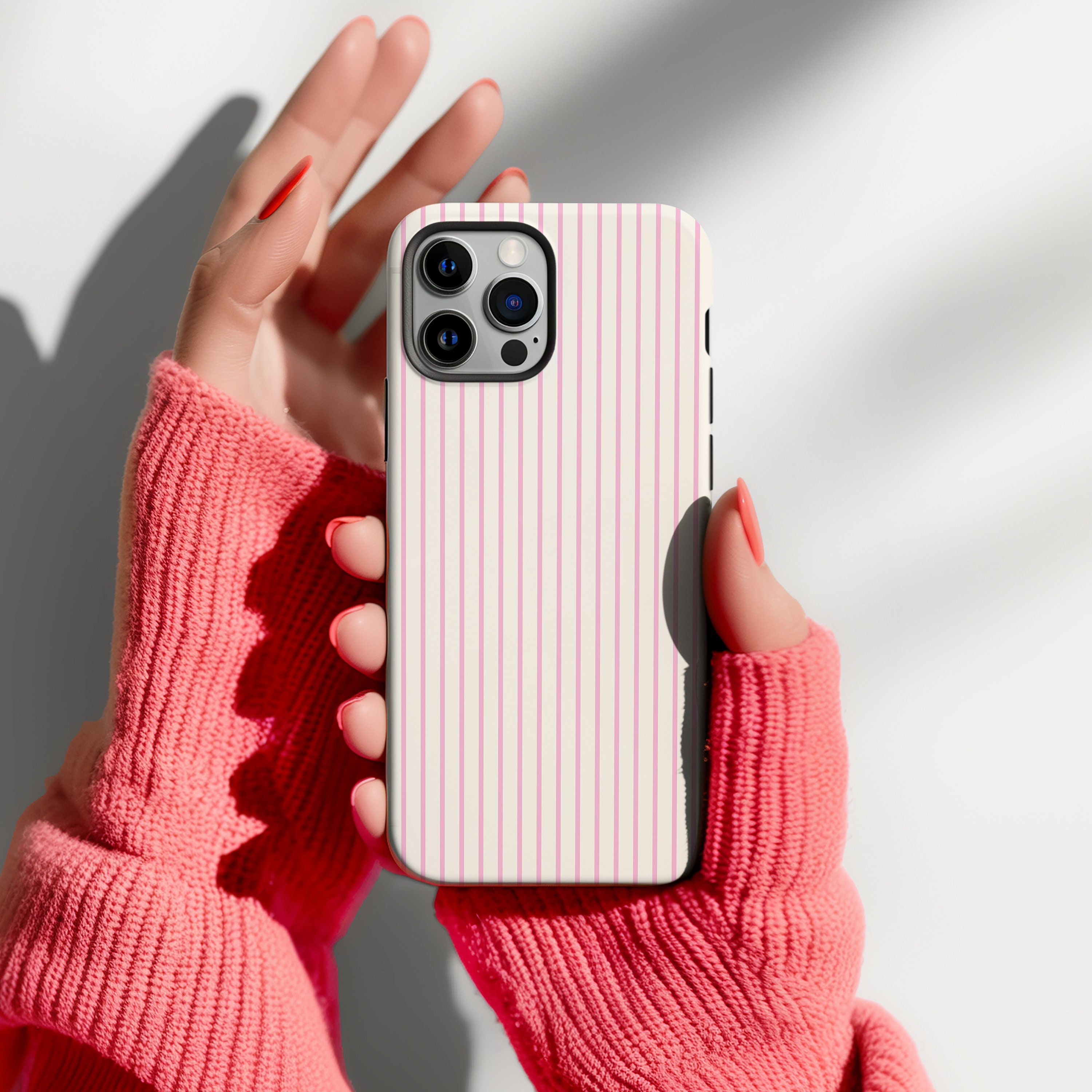 iPhone・スマホケース Society6 Fashion Girly Pink Vintage Floral Trendy Stripes Chic Printed iPhone Cases: 15, 14, Pro Max | Society6