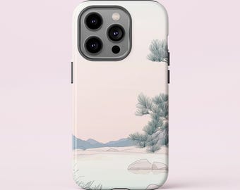 Japanese Landscape Phone Case: Pastel Anime Art