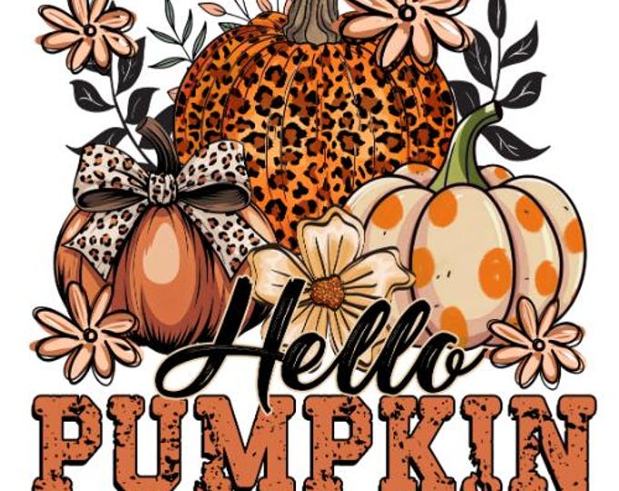 Fall Floral Pumpkin Png, Hello Pumpkin