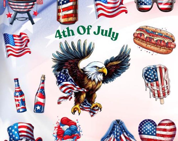 4th of July Sublimation Clipart Bundle