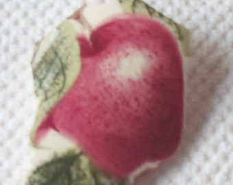 Supplies - Mosaic Tile Piece -Red Apple Focal Tile - Red Apple Focal Mosaic Tile Tesserae.