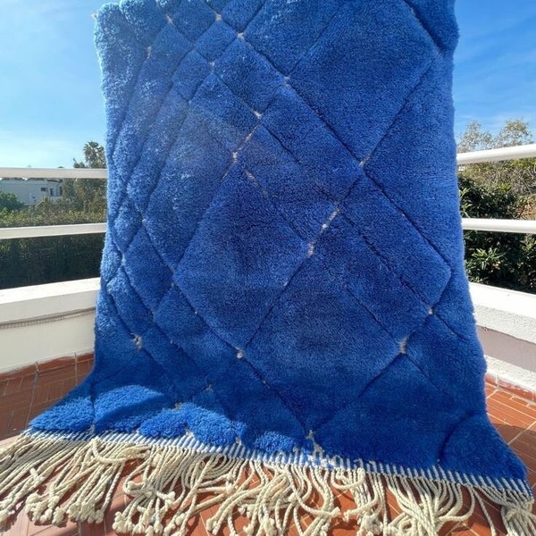 Handmade Moroccan Mrirt Bleu king Rug - made to order