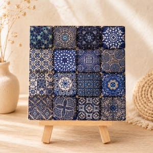Mosaico de mandala de 4x4 cm / Decoración bohemia con caballete