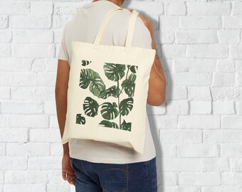 Monstera Tote Bag, Plant lover bag, monstera deliciosa, floral, botanical