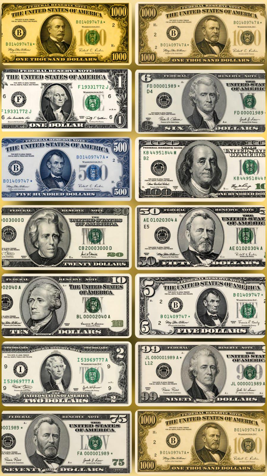13 Editable Dollar Bill Templates for Free Use, Easy and Simple, High ...