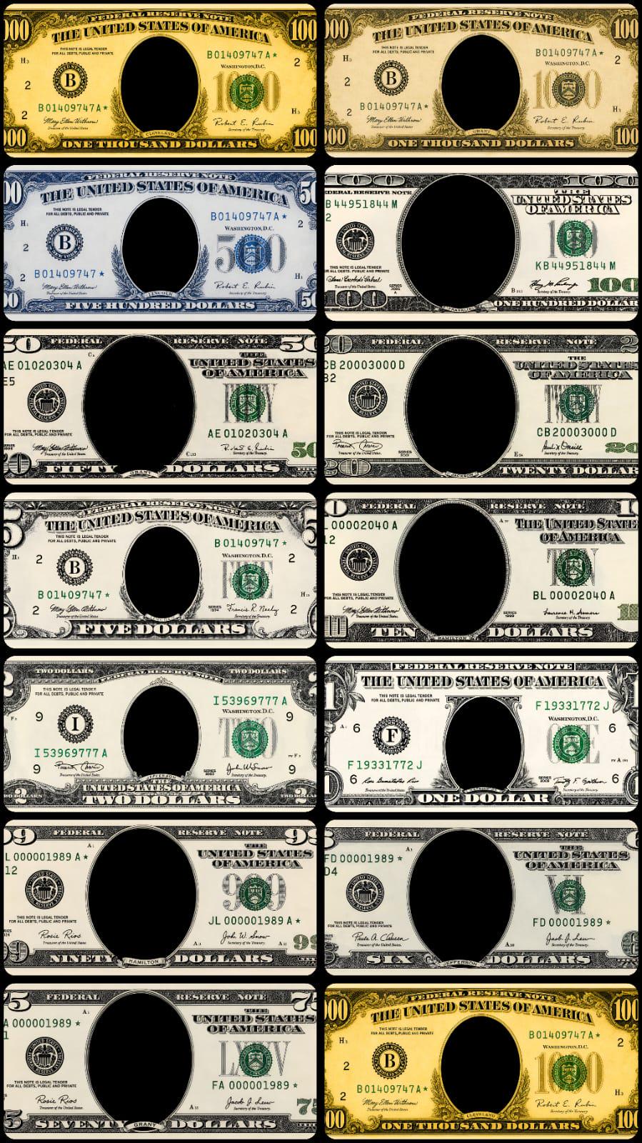 13 Editable Dollar Bill Templates for Free Use, Easy and Simple, High ...