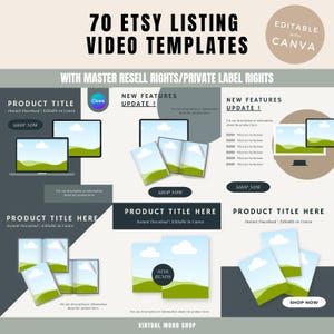 Etsy Listing Video Mockup Bundle, Canva Mockups für Etsy Listings | Digitale Produktdarstellung, Lifestyle-Produktmockups, Video-Promo-Bundle