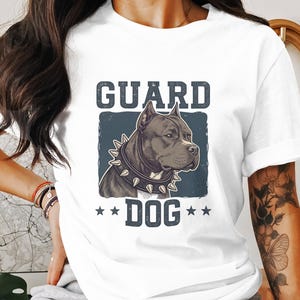 Guard Dog Digital PNG, Pitbull Illustration, Dog Lover Gift, Printable Art, Pet Portrait, Home Decor, Digital Art Download