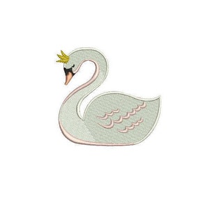 Bordado de cisne - Arquivo de bordado de máquina de cisne simples de 10 cm com design de 4 x 4 polegadas ou aro de 10 cm x 10 cm - download instantâneo