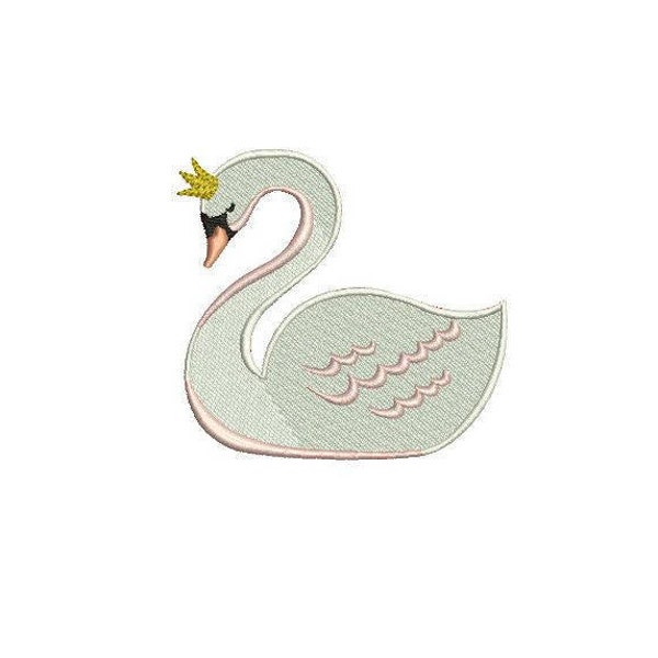 Swan Embroidery - Simple 10cm Swan Machine Embroidery File design 4x4 inch or 10cm x 10cm hoop - instant download