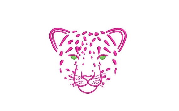 Leopard Face Easy Simple Machine Embroidery File design 4x4 inch hoop - Leopard Face - instant download