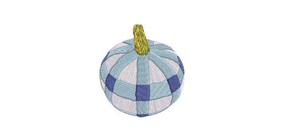 Chinoiserie Chic -  Madras Pumpkin -  Plaid Pumpkin - Machine Embroidery design - 3x3 inch hoop - instant download