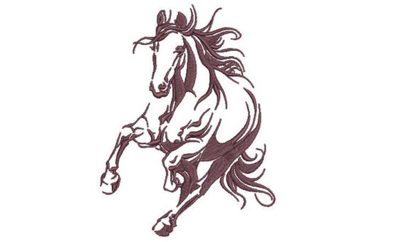 Horse Machine Embroidery File design - 5x7 inch or 13x18cm hoop - Machine Embroidery - Digital Download