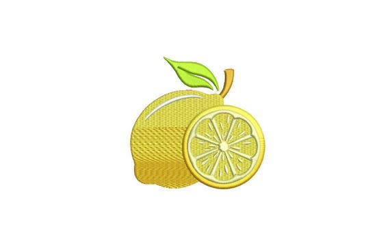 Lemon Citrus Machine Embroidery File design - 4 x 4 inch hoop - Patch embroidery design - embroidery patch