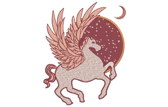 Mystical Pegasus Machine Embroidery File design - 5x7 inch or 13x18cm hoop - instant download