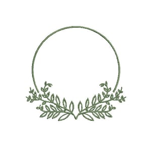 Leaves Machine Embroidery File design - 4x4 inch hoop - Monogram Frame Embroidery Design