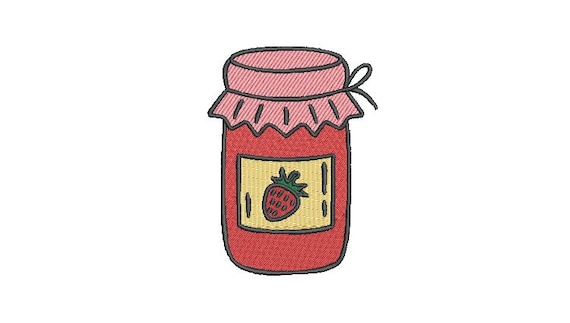 Strawberry Jam Embroidery - Strawberry Machine Embroidery File design - 4 x 4 inch hoop Makes a great Patch - Instant download