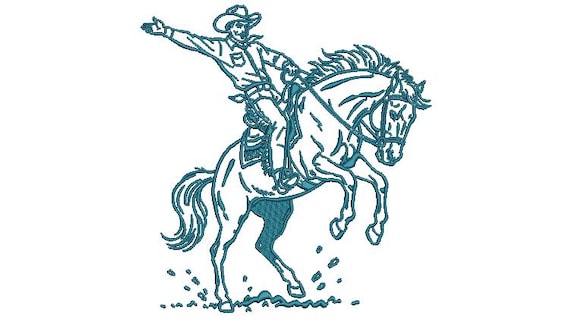 Cowboy - Western Machine Embroidery File design - 8x12 inch hoop - Country Design - Cowboy Embroidery Download