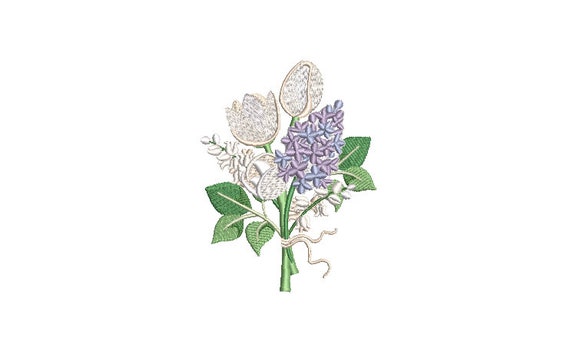 Lily of the Valley Flowers Machine Embroidery File design - 4x4 inch hoop - Embroidery design - instant download - Lily Lilac Magnolia