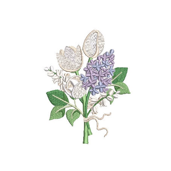 Lily of the Valley Flowers Machine Embroidery File design - 4x4 inch hoop - Embroidery design - instant download - Lily Lilac Magnolia