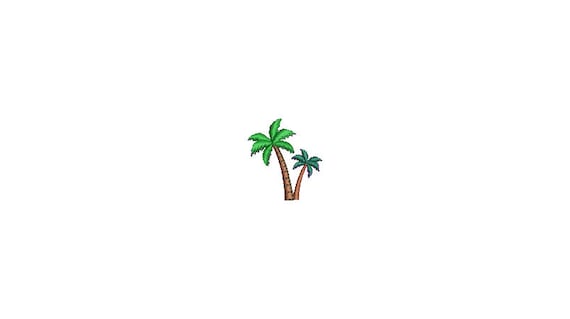 Mini Green Palms Machine Embroidery File design - 4 x 4 inch hoop  - instant download - 3cm