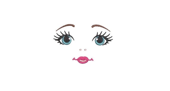 ITH In The Hoop - Precious  Doll Face Machine Embroidery File design - 4x4 inch hoop - doll face embroidery