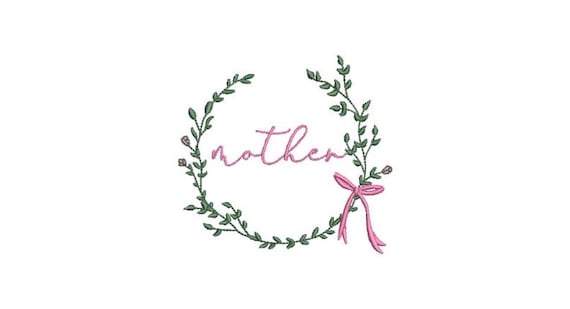 Wreath Embroidery - File design - 4 x 4 inch hoop - Machine embroidery - Wreath Design - Mothers Day Embroidery - Mother Embroidery