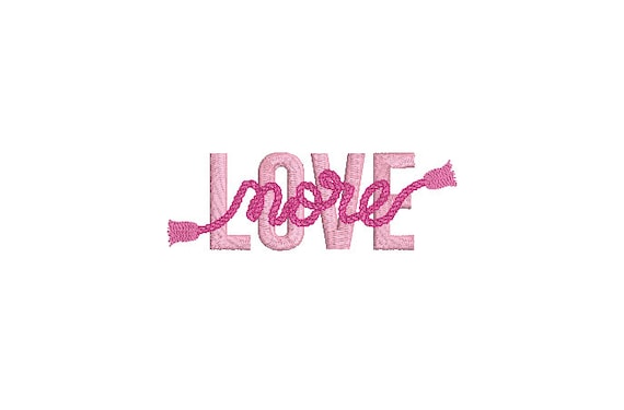 love more embroidery design - Machine Embroidery File design - 5x7 hoop - Instant download - tassel embroidery
