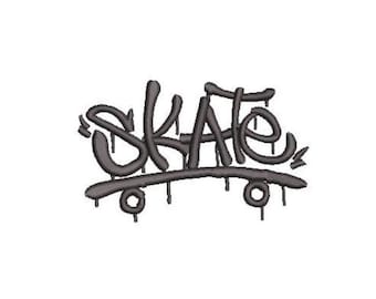 Skateboard Machine Embroidery File design - 4x4 inch hoop - Skate Design - Graffiti Embroidery