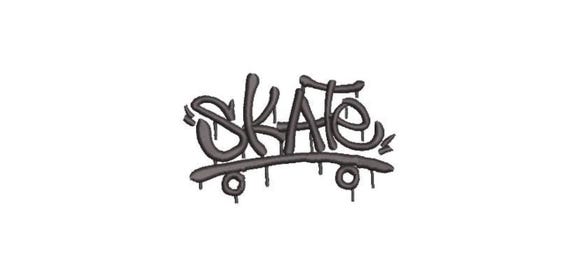 Skateboard Machine Embroidery File design - 4x4 inch hoop - Skate Design - Graffiti Embroidery