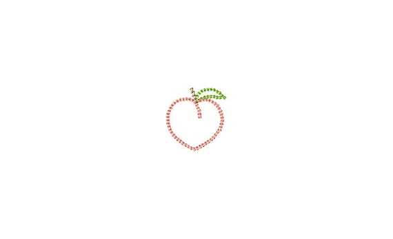 Chainstitch Peach Mini Embroidery File design -  3x3 hoop - Chain stitch Peach - Peach Embroidery File