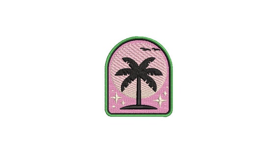 Palm Arch Embroidery File design - 3 x 3 inch hoop  - instant download  - Palm Trees Embroidery Design