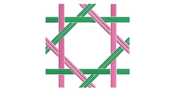 Plaid Monogram Frame -  Machine Embroidery File design -  5x7 hoop - Square Border Frame Download