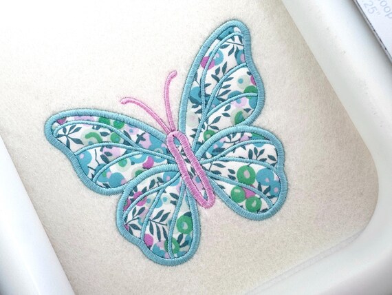 Butterfly Appliqué Machine Embroidery File design - 4 x 4 inch hoop - Easy Butterfly Embroidery - Instant Download