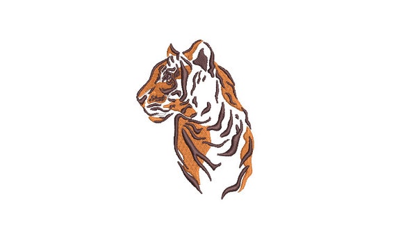 Easy Tiger Machine Embroidery File design - 4x4 inch hoop - instant download - Chinoiserie Embroidery Design