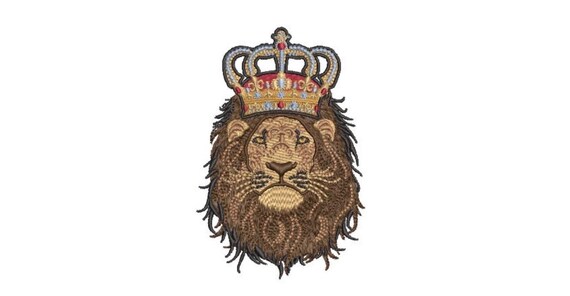 King Lion Embroidery - Urban Modern Lion Machine Embroidery File design 4x4 inch hoop
