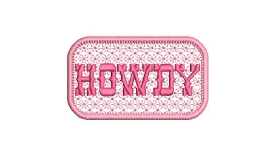 Howdy  - Western Machine Embroidery File design - 4x4 inch hoop - Cowgirl Design - Cherry Embroidery