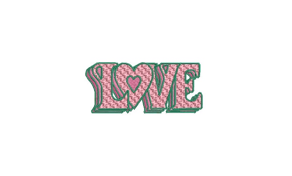 Love Stack Embroidery - Machine Embroidery File design -  4x4 inch hoop - 10cm hoop - Valentine Embroidery Download