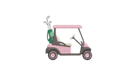 Golf Cart Machine Embroidery File design - 4x4 hoop - Instant Download - Golf Embroidery Download