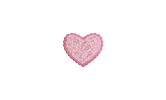 Chenille Heart used with 3D Puffy Foam -  Machine Embroidery File design 3x3 inch hoop - 2 inch size design