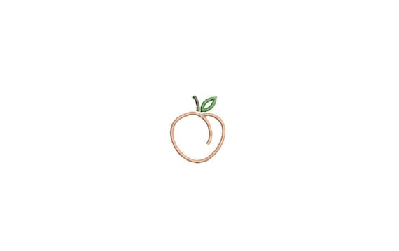 Machine Embroidery Peach Outline Mini 4cm Embroidery File design - 4x4 hoop