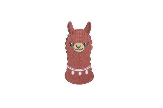Llama Face 3 Alpaca Machine Embroidery File design 4x4 inch hoop