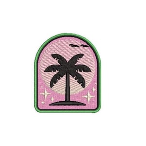 Palm Arch Embroidery File design - 3 x 3 inch hoop  - instant download  - Palm Trees Embroidery Design