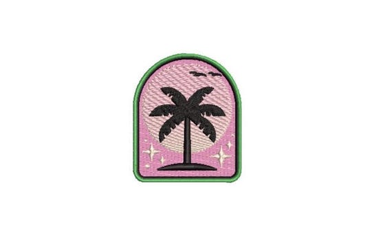 Palm Arch Embroidery File design - 3 x 3 inch hoop  - instant download  - Palm Trees Embroidery Design