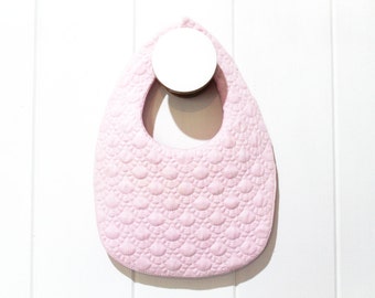 ITH In The Hoop Quilted Baby Bib - Lace Machine Embroidery File design 8x12 INCH hoop